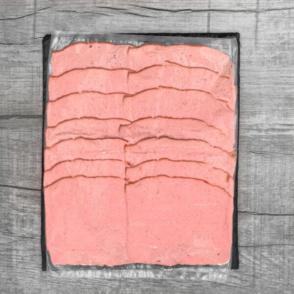 4181 Duroc Leberkäse fein aufgeschnitten, Ansicht von oben, verpackt