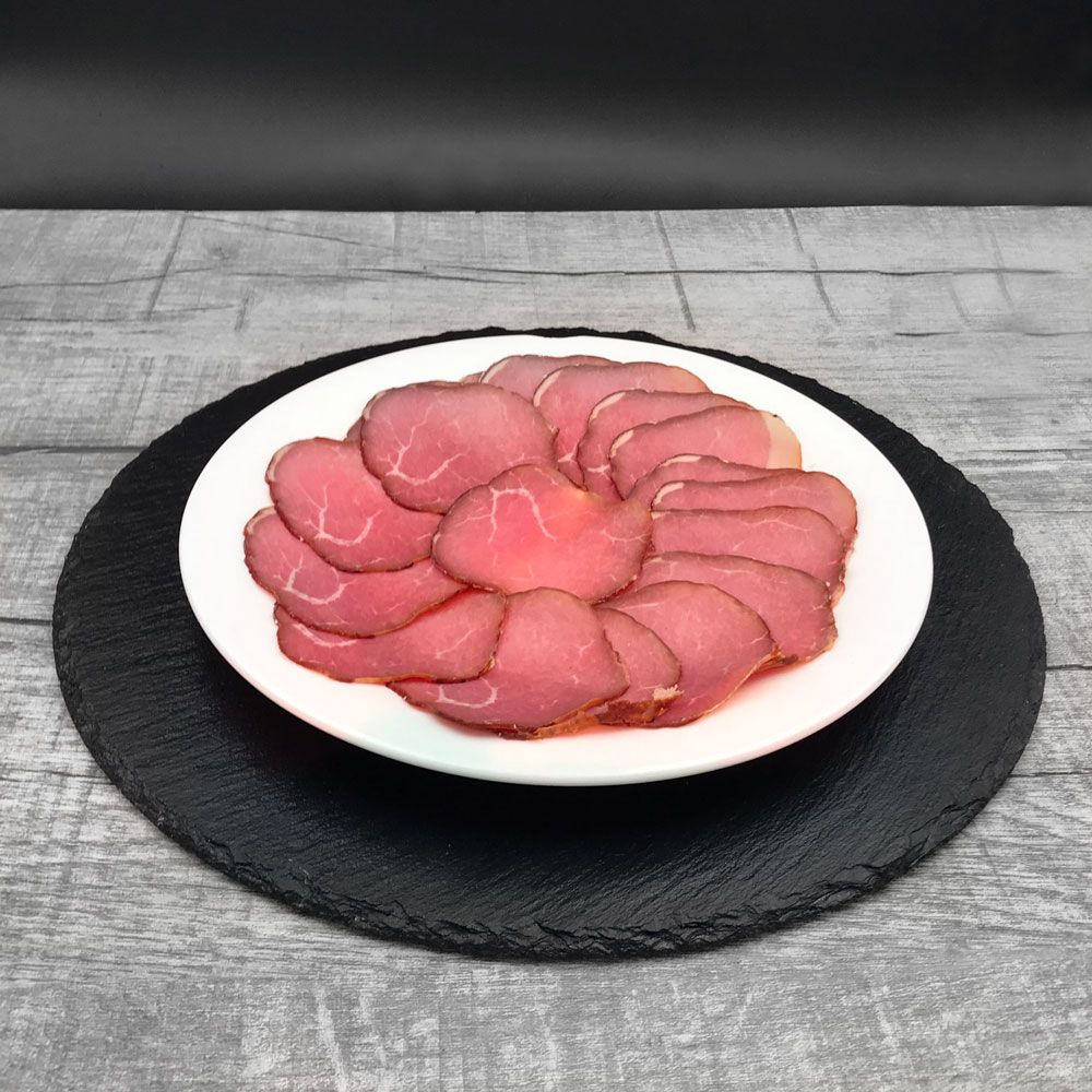 4184 Highland Beef Rinderrauchfleisch geschnitten Ansicht von vorne