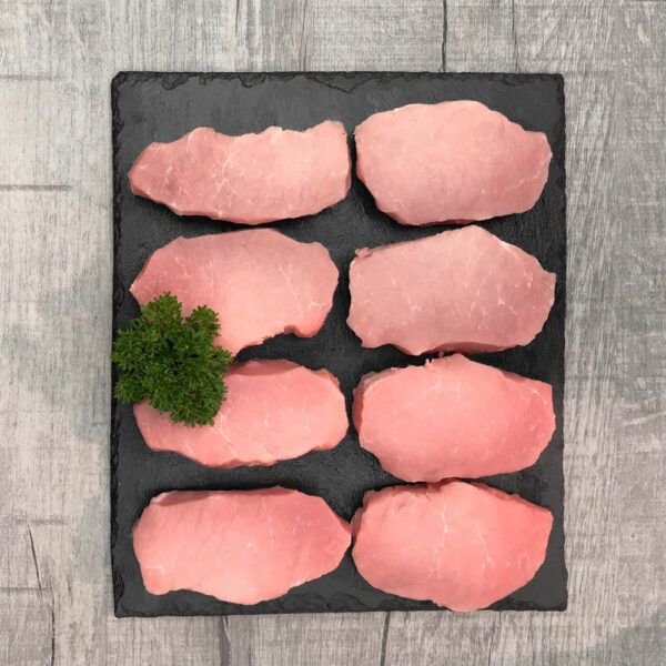 4225 Duroc Schweine Rücken-Steak, Ansicht von oben