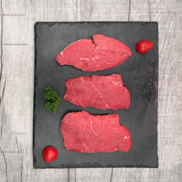 4338-Angus-Rinder-Bratenstuecke-Minuten-Steaks, natur - Ansicht von oben