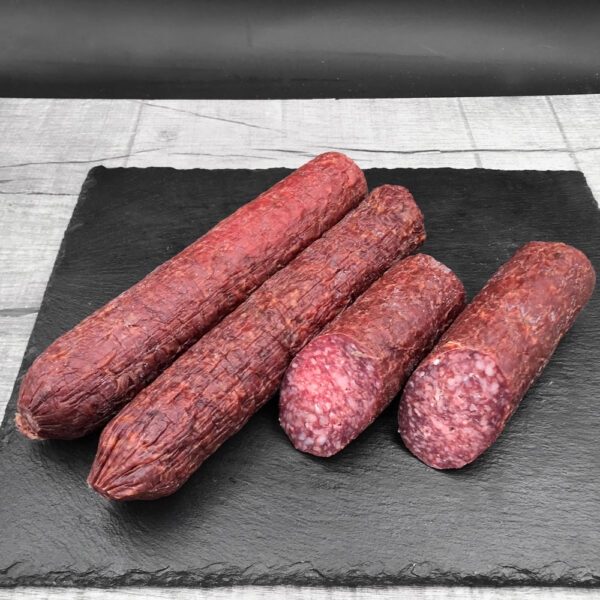 4967 Rinder-Salami, Ansicht von vorne, angeschnitten